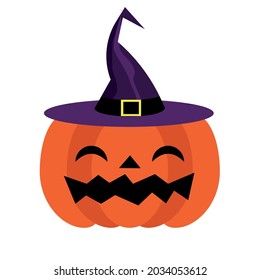 pumpkin halloween with witch hat
