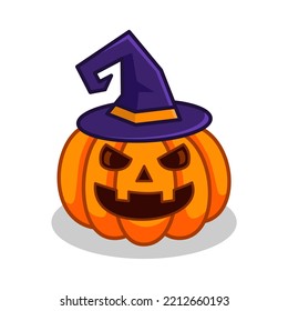 Pumpkin halloween witch vector design