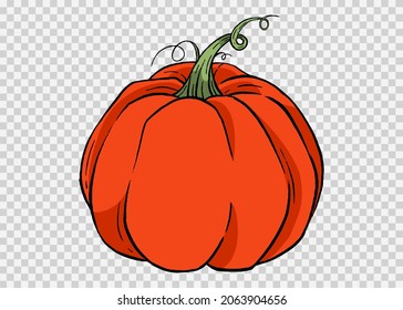Kürbis-handgezeichnete Pinselfarben einzeln auf pnnor- oder transparenter Textur, Halloween-Partyhintergrund , Elementvorlage für Poster,Online,Vektorgrafik 