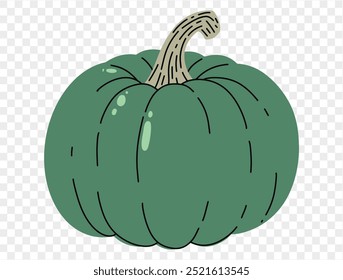 Pumpkin hand draw style isolated on png or transparent texture,Halloween party background ,element template for poster, brochures, online advertising, vector illustration 