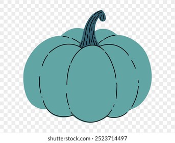 Pumpkin hand draw style isolated on png or transparent texture,Halloween party background ,element template for poster, brochures, online advertising, vector illustration 