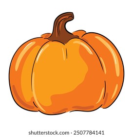 Pumpkin hand drawn, autumn vector illustration, ink, sketch 