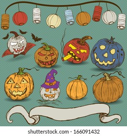 pumpkin hand drawn collection