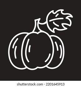 Kürbis handgezeichnet doodle Illustration. Schwarz-Weiß-Gemüsegeschild. Herbsternte Element. Logo.