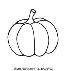 boquilla dibujada a mano de calabaza aislada en fondo blanco