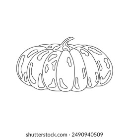 Kürbis Hand gezeichnet Outline Doodle Vektorillustration Gemüse für saisonale Herbstferien Feier Design, gesunde vegetarische Ernährung, Thanksgiving, Halloween Clipart
