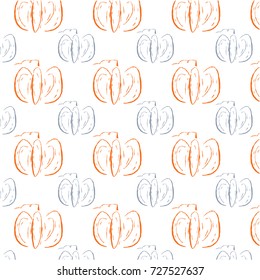 Pumpkin hand drawn pattern