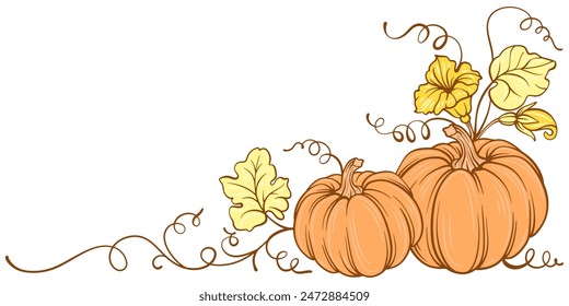 Ilustración vectorial dibujada a mano de calabaza