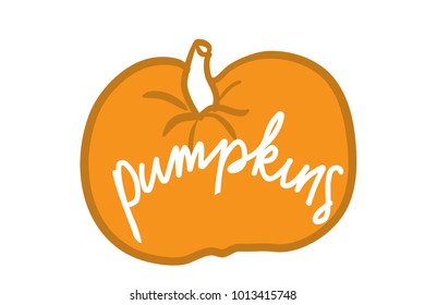 Pumpkin hand lettering for your design.. 