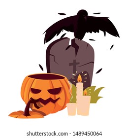 pumpkin happy halloween celebration design