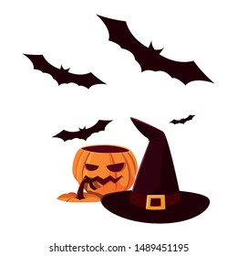 pumpkin happy halloween celebration design