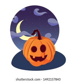 pumpkin happy halloween celebration design
