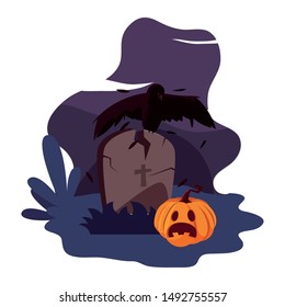 pumpkin happy halloween celebration design