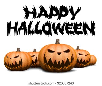 Pumpkin with Happy Halloween message design background