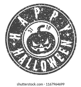 Pumpkin Happy Halloween Quality Original Stamp Stock Vector (Royalty ...