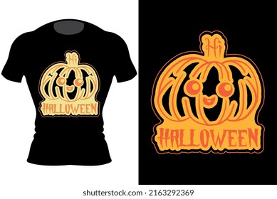 Pumpkin Happy Halloween T-Shirt Design