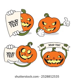 Pumpkin happy halloween vector graphic