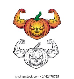 pumpkin happy halloween vector grapic illustration
