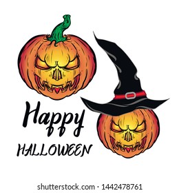 pumpkin happy halloween vector grapic illustration
