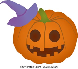 pumpkin with a hat for halloween