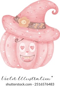 Pumpkin with hat, halloween, holiday, Pink