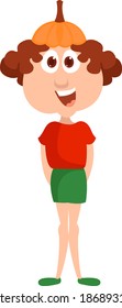Pumpkin hat, illustration, vector on white background.