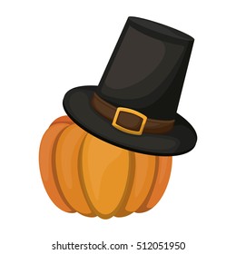 Pumpkin and hat of Thanksgiving