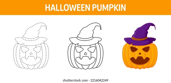 Calabaza con calcomanías y hoja de cálculo de color para niños