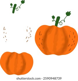 Pumpkin have pictures that are completely connected. and which are separated into pieces