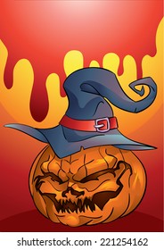 pumpkin head blood text space