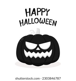 Pumpkin head. Cute and scary halloween pumpkin monster. Holidays cartoon character in flat style collection.