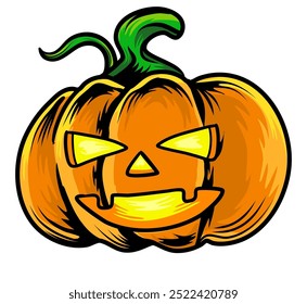 Kürbis Kopf Halloween Cartoon Vektorsymbol