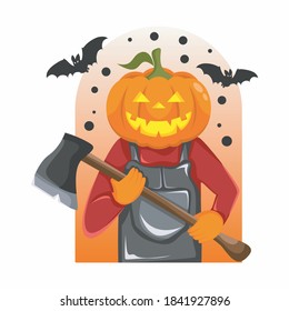 Pumpkin Head Halloween Character, Halloween, Sacramento, Pumpkin vector illustration