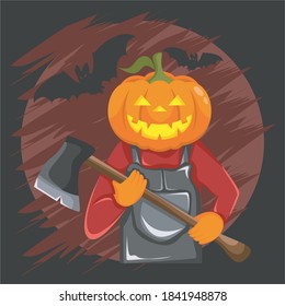 Pumpkin Head Halloween Character, Halloween, Sacramento, Pumpkin vector illustration
