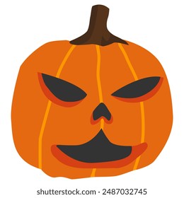 Pumpkin head in Halloween day. Happy halloween greeting card with monster pumpkin head. Holidays cartoon character. 