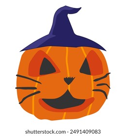 Pumpkin head in Halloween day. Happy halloween greeting card with monster pumpkin head