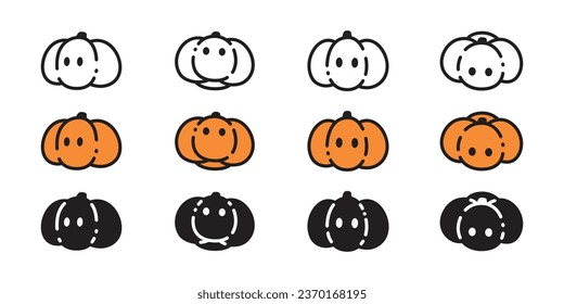 pumpkin head Halloween icon vector logo symbol doodle cartoon character spooky ghost illustration design clip art