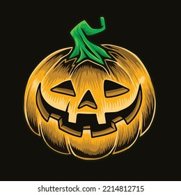 Pumpkin head illustration vector The Concept of Isolated Technology. Flat Cartoon Style Suitable for Landing Web Pages, Banners, Flyers, Stickers, Cards