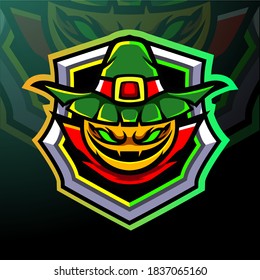 Pumpkin head mascot. esport logo design.