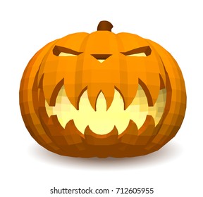 Pumpkin head on a white background for decoration of any holiday graphics for the Halloween holiday.