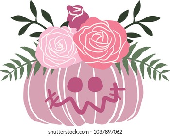 pumpkin head with roses