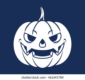 Pumpkin head, vector illustration of Halloween theme