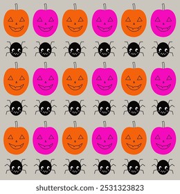 PUMPKIN HEADS VINTAGE DESIGN PATTERN TEXTURE BACKGROUND