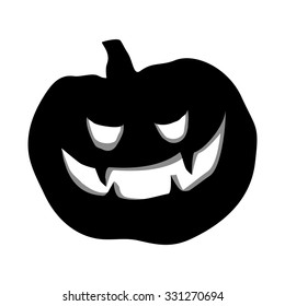 Pumpkin. Helloween. Vector isolated. Black illustration
