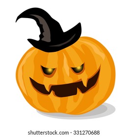 Pumpkin for Helloween. Vector isolated. Illustration