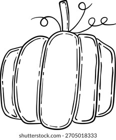 Pumpkin herbaceous plant doodle linear