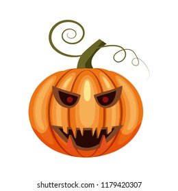 Pumpkin, holiday, halloween attribute, icon, vector, illustration, isolated
