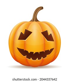 pumpkin with horrible faces for halloween celebration vector illustration isolated on white background