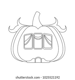 Pumpkin house isolated