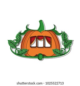 Pumpkin house isolated
